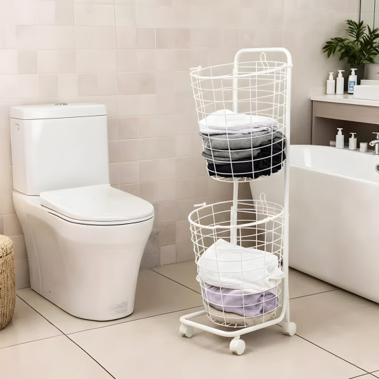 Two-Tier Round Laundry Basket